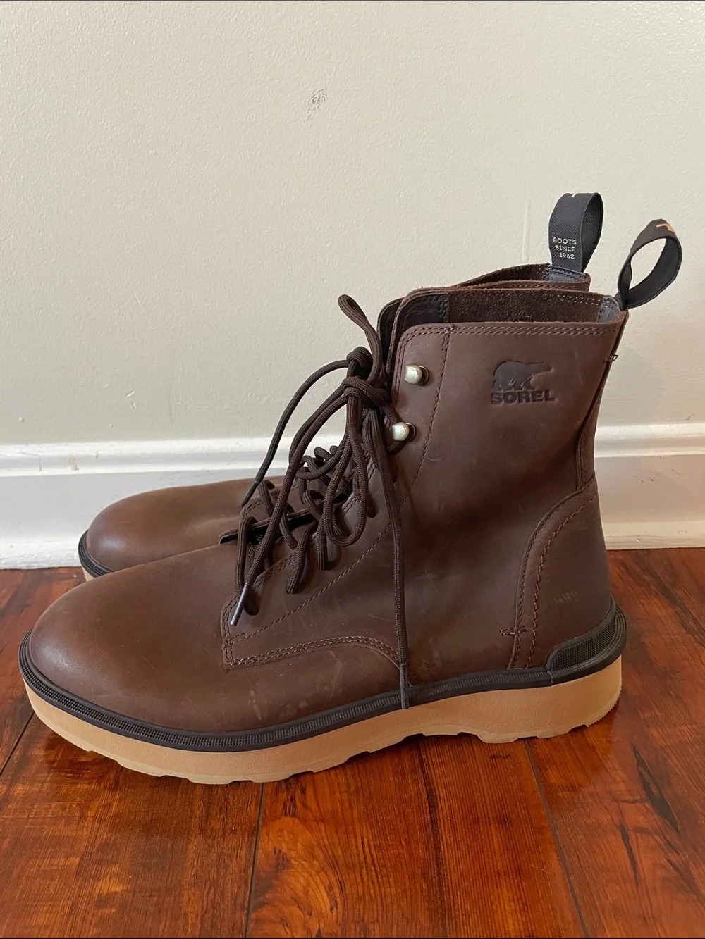 Sorel High Line Combat Boots Men's Brown Leather Lace-Up Chukka